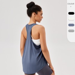 Women's Sports Blouse Loose Camisole Yoga Clothing Quick-drying Breathable Sleeveless Fitness Running Top 42156