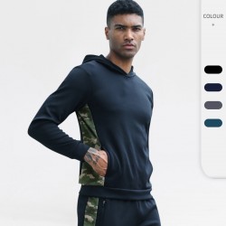 Men's sports sweatshirt, running fitness training suit, loose casual long-sleeved camouflage hooded jacket 91602