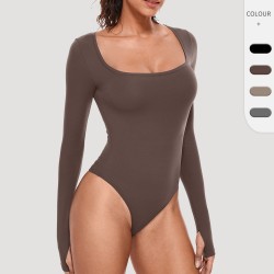 European and American women's yoga jumpsuit, long-sleeved sexy tight-fitting sports and fitness one-piece training jumpsuit 42546