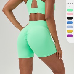 European And American High Waist Sexy Peach Hip Tight Sports Shorts Women's Elastic Hip Yoga Pants Quick-drying Running Fitness Pants
