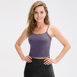 Ladies' tight fitness vest, running quick-drying sports top, nude yoga suit, strappy vest 12122