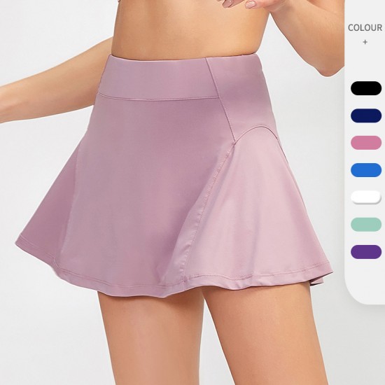 Yu Erlian High Waist Sports Culottes Women's Yoga Fitness Tennis Lining Anti-light Running Quick-drying Skirt 92406