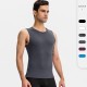 Men's fitness vest, tight training round-neck waistcoat, high-elasticity quick-drying sports running top 01106
