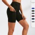 Women's High Waist Yoga Shorts Slant Pocket Running Training Quick-drying Tight Stretch Fitness Shorts 2048