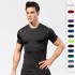 Men's Tight Training Fitness Clothing Running Short-sleeved Sportswear Amazon Stretch Quick-drying Clothes T-shirt 1003