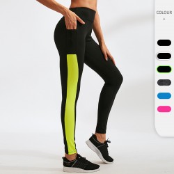 Women's yoga long pants, side pocket fitness running elastic tight amazon quick-drying sweat-wicking long pants 2088