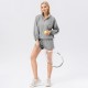 Autumn sportswear and casual set: Women's loose stand-up collar jacket, hoodie, running shorts, quick-drying fitness two-piece set