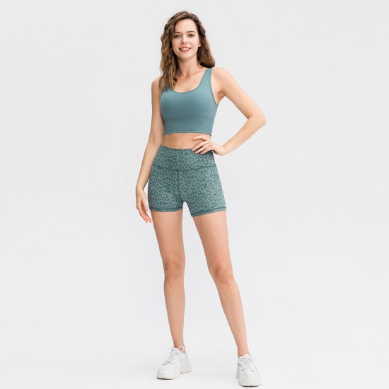 Women's nude printed yoga shorts, running training high-elasticity tight sports quick-drying fitness 3-inch pants 02412 Women's nude printed yoga shorts, running training high-elasticity tight sports quick-drying fitness 3-inch pants 02412