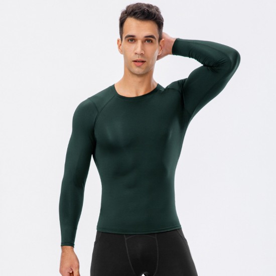 Men's new autumn and winter sports long-sleeved outdoor running tight training T-shirt, high-elasticity quick-drying fitness wear 11515 Men's new autumn and winter sports long-sleeved outdoor running tight training T-shirt, high-elasticity quick-drying fitness wear 11515