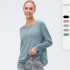 Women's autumn and winter yoga wear, loose and slimming, long-sleeved T-shirt for running and exercise, quick-drying and breathable training and fitness wear 12529