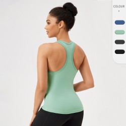 European And American Sports Vest Women's Tight I-back Yoga Clothing Quick-drying Sweat-wicking Breathable Running Fitness Clothing 42154