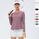 Women's autumn and winter yoga exercise long-sleeved loose casual quick-drying breathable round-neck T-shirt fitness wear top 12526 Women's autumn and winter yoga exercise long-sleeved loose casual quick-drying breathable round-neck T-shirt fitness wear top 12526