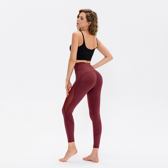 Women's tight yoga pants, high-waisted, hip-lifting, running, sports, high-elasticity, fast, dry-woven mesh, breathable fitness pants 12352 Women's tight yoga pants, high-waisted, hip-lifting, running, sports, high-elasticity, fast, dry-woven mesh, breathable fitness pants 12352
