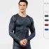 Men's 3D printed fitness running training long-sleeved amazon tight Stretch Sweat-wicking quick-drying garment 4029
