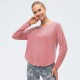Women's autumn and winter yoga wear, loose and slimming, long-sleeved T-shirt for running and exercise, quick-drying and breathable training and fitness wear 12529