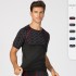 Men's fitness short-sleeved printed patchwork sports running training sweat-wicking quick-drying high-elasticity tight clothes 4003
