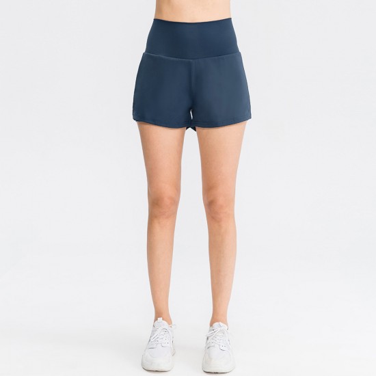 Women's Loose Tennis Running Shorts Fake Two-piece Anti-light Ice Nylon Yoga Fitness Pants 02414 Women's Loose Tennis Running Shorts Fake Two-piece Anti-light Ice Nylon Yoga Fitness Pants 02414