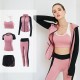 Women's yoga set, running training tight elastic sportswear, quick-drying sweat-wicking fitness suit five-piece set Y92002 Women's yoga set, running training tight elastic sportswear, quick-drying sweat-wicking fitness suit five-piece set Y92002