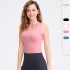 Women's fitness vest with round neck, breathable sports running top, quick-drying, elastic and slimming yoga vest 02116
