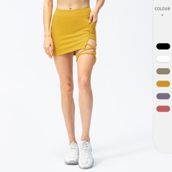 Spring and summer new tight-fitting tennis sport skirt, strappy running casual skirt, golf fitness short skirt 22435
