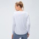 Women's autumn and winter yoga long-sleeved loose casual sports T-shirt, quick-drying and breathable running training fitness clothes 12524 Women's autumn and winter yoga long-sleeved loose casual sports T-shirt, quick-drying and breathable running training fitness clothes 12524