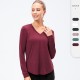 Women's autumn and winter yoga long-sleeved loose casual sports T-shirt, quick-drying and breathable running training fitness clothes 12524 Women's autumn and winter yoga long-sleeved loose casual sports T-shirt, quick-drying and breathable running training fitness clothes 12524