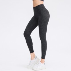 Ladies' no-embarrassment line yoga long pants, nude printed tight sports pants, elastic quick-drying fitness long pants 02333