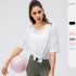 New spring and summer women's sports smocks are light, breathable, loose for running, short-sleeved, split and quick-drying for yoga. 22225