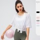 New spring and summer women's sports smocks are light, breathable, loose for running, short-sleeved, split and quick-drying for yoga. 22225 New spring and summer women's sports smocks are light, breathable, loose for running, short-sleeved, split and quick-drying for yoga. 22225