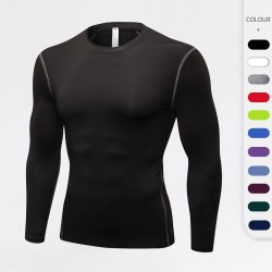 Men's Tight Training PRO Sports Fitness Running Long-sleeved Sweat-wicking Quick-Drying Clothes Long-sleeved Shirts T-shirt 1019