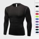 Men's Tight Training PRO Sports Fitness Running Long-sleeved Sweat-wicking Quick-Drying Clothes Long-sleeved Shirts T-shirt 1019
