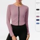 Women's yoga zipper long-sleeved sports running training fitness wear quick-drying elastic tight long-sleeved top 02517