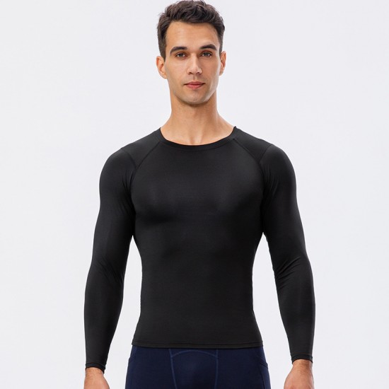 Men's new autumn and winter sports long-sleeved outdoor running tight training T-shirt, high-elasticity quick-drying fitness wear 11515 Men's new autumn and winter sports long-sleeved outdoor running tight training T-shirt, high-elasticity quick-drying fitness wear 11515