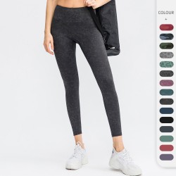 Ladies' no-embarrassment line yoga long pants, nude printed tight sports pants, elastic quick-drying fitness long pants 02333