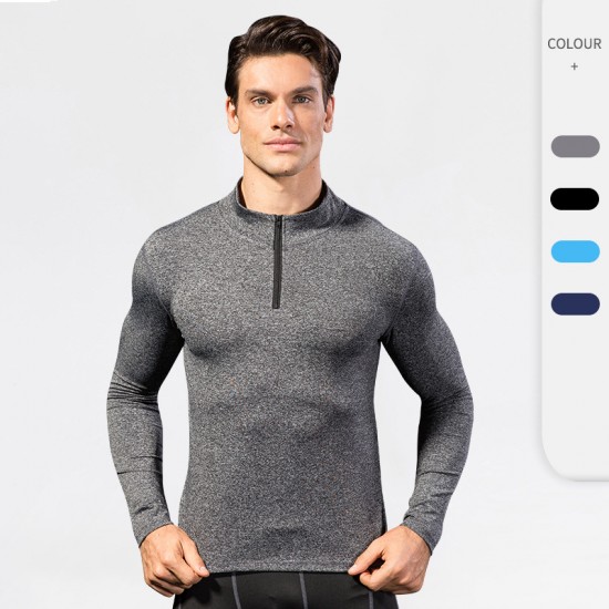 Men's autumn and winter sports sweatshirt, fitness running training, long-sleeved half-zipper stretch quick-drying stand-up collar sweatshirt 9004 Men's autumn and winter sports sweatshirt, fitness running training, long-sleeved half-zipper stretch quick-drying stand-up collar sweatshirt 9004