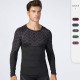 Men's fitness print patchwork long-sleeved sports running training sweat-wicking quick-drying high-elasticity tight clothes 4019 Men's fitness print patchwork long-sleeved sports running training sweat-wicking quick-drying high-elasticity tight clothes 4019