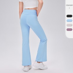 Children's yoga pants, flared pants, quick-drying breathable fitness and running pants, girls' sports and casual pants 53322