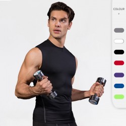 Men's Tight Training Vest Pro Sports Running Fitness Basketball Elastic Quick-drying Vest Clothes 1002