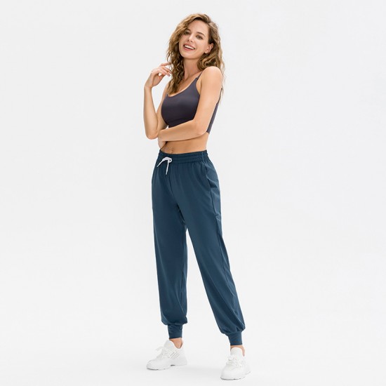 Women's drawstring running sports pants, loose fitness tight-fitting pants, casual bagged stretch yoga pants 12355 Women's drawstring running sports pants, loose fitness tight-fitting pants, casual bagged stretch yoga pants 12355