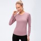 Women's autumn and winter yoga exercise long-sleeved quick-drying breathable mesh fabric patchwork elastic running exercise fitness wear 12522 Women's autumn and winter yoga exercise long-sleeved quick-drying breathable mesh fabric patchwork elastic running exercise fitness wear 12522