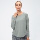 Women's autumn and winter yoga wear, loose and slimming, long-sleeved T-shirt for running and exercise, quick-drying and breathable training and fitness wear 12529