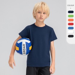 Children's round-neck pure cotton loose short-sleeved sweat-absorbing and breathable running sports top for boys and girls, fitness short-sleeved D15015