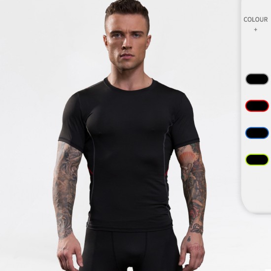 Men's PRO Tight Short-sleeved Sports training fitness Wear Elastic Quick-drying Sweat-wicking Breathable T-shirt Top 91204 Men's PRO Tight Short-sleeved Sports training fitness Wear Elastic Quick-drying Sweat-wicking Breathable T-shirt Top 91204