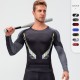 Autumn and winter men's camouflage printed fitness wear, long-sleeved high-elasticity tight-fitting T-shirt, quick-drying sports training top D13009