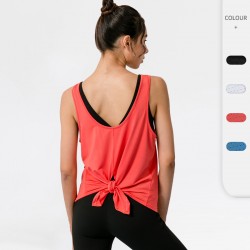 Women's loose sports vest, running yoga top, smocks, fitness quick-drying breathable training suit vest 02105