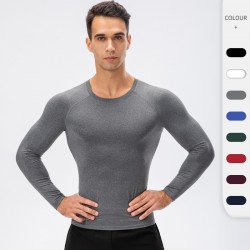 Men's new autumn and winter sports long-sleeved outdoor running tight training T-shirt, high-elasticity quick-drying fitness wear 11515