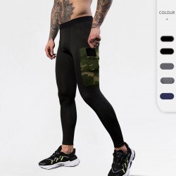 Men's fitness pants Camouflage Pocket PRO training Running Quick-drying High-elasticity Sports Casual Tight Pants 91303