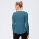 Women's autumn and winter yoga exercise long-sleeved loose casual quick-drying breathable round-neck T-shirt fitness wear top 12526 Women's autumn and winter yoga exercise long-sleeved loose casual quick-drying breathable round-neck T-shirt fitness wear top 12526