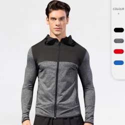 Men's autumn and winter sports jacket, fitness running training, zipper casual hoodie, wind-resistant dry jacket 9003