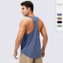 Men's Loose Fitness Vest Round Neck Running Sports Top European And American Quick-drying Breathable Training I-shaped Vest 41115